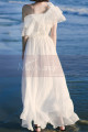 Elastic Top And Waist White Boho Beach Civil Wedding Dress - Ref L2044 - 04