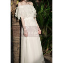 Elastic Top And Waist White Boho Beach Civil Wedding Dress - Ref L2044 - 05
