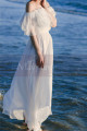 Elastic Top And Waist White Boho Beach Civil Wedding Dress - Ref L2044 - 07