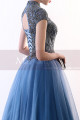 Blue Formal Dresses With Classy Top Lace And Short Sleeves - Ref L2045 - 04