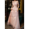 Gorgeous Peach Pink Bridesmaid Dress With Stylish Veil Top - Ref L2046 - 03