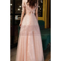 Jolie Robe Rose Pêche Pour Demoiselle D'honneur Haut Stylé - Ref L2046 - 05