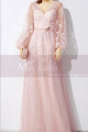 Robe Pour Soirée Chic Rose Clair Avec Manches Transparentes - Ref L2047 - 02
