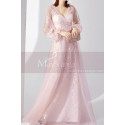 Robe Pour Soirée Chic Rose Clair Avec Manches Transparentes - Ref L2047 - 03