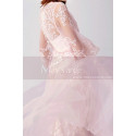 Light Pink Evening Dresses For Weddings Transparent Sleeves - Ref L2047 - 04