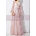 Light Pink Evening Dresses For Weddings Transparent Sleeves - Ref L2047 - 05