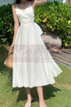 Beautiful Chiffon White Cocktail Dress With Sexy Crossed Back - Ref C2029 - 02