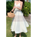 Beautiful Chiffon White Cocktail Dress With Sexy Crossed Back - Ref C2029 - 03