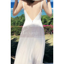 Robe Longue Blanche Dos Nu Simple Pour Un Mariage A La Plage - Ref M1314 - 02