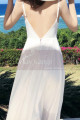 Long Backless White Beach Wedding Dresses With Thin Straps - Ref M1314 - 02