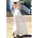 Long Backless White Beach Wedding Dresses With Thin Straps - Ref M1314 - 03