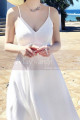 Robe Longue Blanche Dos Nu Simple Pour Un Mariage A La Plage - Ref M1314 - 04