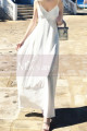 Robe Longue Blanche Dos Nu Simple Pour Un Mariage A La Plage - Ref M1314 - 07