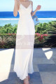 Long Backless White Beach Wedding Dresses With Thin Straps - Ref M1314 - 08
