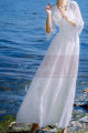 Robe Bohème Mariage Blanche En Dentelle Avec Manches Longues - Ref M1310 - 05