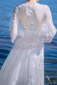 Robe Bohème Mariage Blanche En Dentelle Avec Manches Longues - Ref M1310 - 06