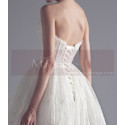 Rhinestone Lace White Strapless Wedding Dress Princess Style - Ref M1315 - 02