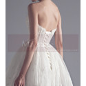 Robe Bustier Mariage Blanche Princesse En Dentelle Et Strass - Ref M1315 - 02