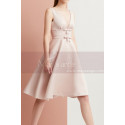 Elegant Princess Pink Satin Cocktail Dress Double Bow Belt - Ref C2031 - 03