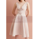 Elegant Princess Pink Satin Cocktail Dress Double Bow Belt - Ref C2031 - 05