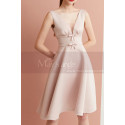 Elegant Princess Pink Satin Cocktail Dress Double Bow Belt - Ref C2031 - 06