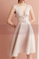 Elegant Princess Pink Satin Cocktail Dress Double Bow Belt - Ref C2031 - 06