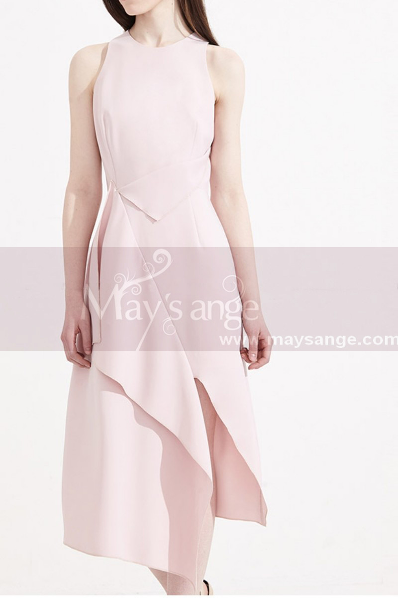 Satin Sexy Party Dresses Pink With Fashion Slit Skirt Style - Ref C2032 - 01