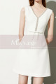 Short White Classy Dresses Satin With Pretty Glitter V Neck - Ref C2035 - 02