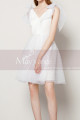 White Ball Gown Prom With Tulle Puffy Skirt And Bow Straps - Ref C2036 - 05