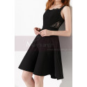 Cute Lace Cutout Top Little Black Dress With Flarred Skirt - Ref C2037 - 02