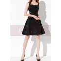 Cute Lace Cutout Top Little Black Dress With Flarred Skirt - Ref C2037 - 03