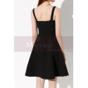 Cute Lace Cutout Top Little Black Dress With Flarred Skirt - Ref C2037 - 04