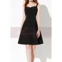 Cute Lace Cutout Top Little Black Dress With Flarred Skirt - Ref C2037 - 05