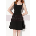 Cute Lace Cutout Top Little Black Dress With Flarred Skirt - Ref C2037 - 06