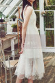 Sleeveless Casual White Dress With Tulle Starry Midi Skirt - Ref C2039 - 02