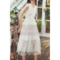 Sleeveless Casual White Dress With Tulle Starry Midi Skirt - Ref C2039 - 04