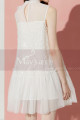 Pretty Short White Special Occasion Dress With High Neck Bow - Ref C2040 - 02
