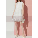 Pretty Short White Special Occasion Dress With High Neck Bow - Ref C2040 - 05