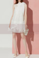 Pretty Short White Special Occasion Dress With High Neck Bow - Ref C2040 - 05