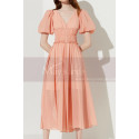 Puffy Sleeves Cute Spring Outfits With Elastic Waist Skirt - Ref C2042 - 02
