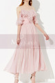 Long Womens Casual Summer Dress Pink Straps And Ruffles Top - Ref C2043 - 02