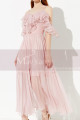 Long Womens Casual Summer Dress Pink Straps And Ruffles Top - Ref C2043 - 03