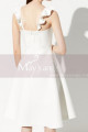 Womens Short White New Fashion Dress Satin With Cute V Neck - Ref C2044 - 02
