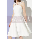 Womens Short White New Fashion Dress Satin With Cute V Neck - Ref C2044 - 06