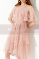 Bi-Material Trendy Pink Beautiful Cocktail Dress For Wedding - Ref C2045 - 03