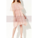 Bi-Material Trendy Pink Beautiful Cocktail Dress For Wedding - Ref C2045 - 06