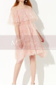 Bi-Material Trendy Pink Beautiful Cocktail Dress For Wedding - Ref C2045 - 06
