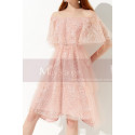 Bi-Material Trendy Pink Beautiful Cocktail Dress For Wedding - Ref C2045 - 07