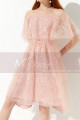 Bi-Material Trendy Pink Beautiful Cocktail Dress For Wedding - Ref C2045 - 07