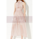 Pink Sleeveless Peter Pan Collar Prom Dress With Draped Belt - Ref L2050 - 05